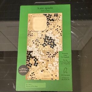 kate spade Gold and Black Floral iPhone 15 Pro Max Case